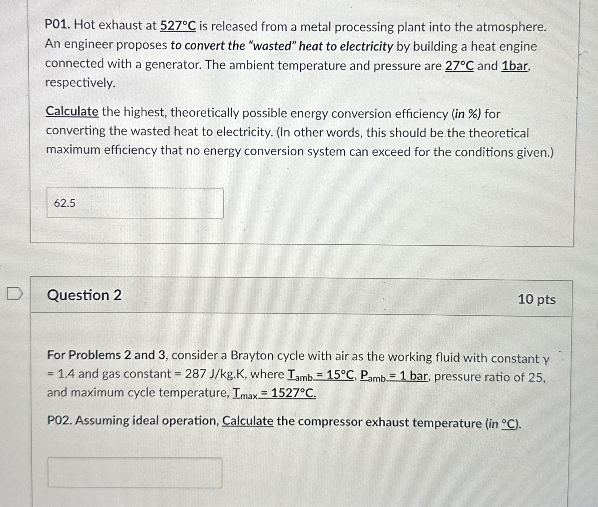 # 2 ONLY PLEASE 0 1 . Hot exhaust at 5 2 7 C ? is