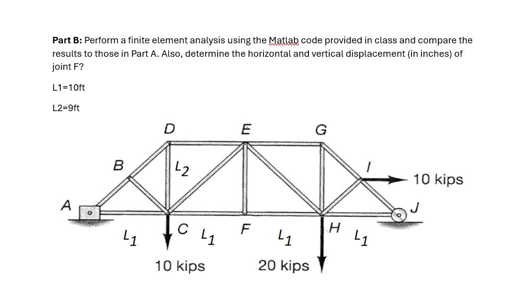 Truss AnalysisPart B: Perform a finite element