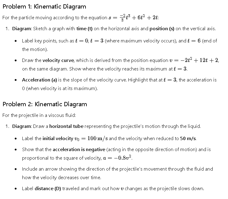 The Kinematic Diagram for this 4 problems: Show