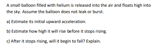 Thermodynamics. A small balloon filled with