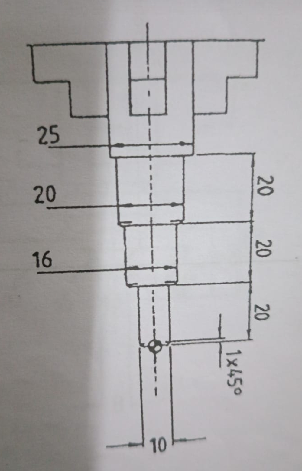 The top portion shows a width of 2 5 . The second