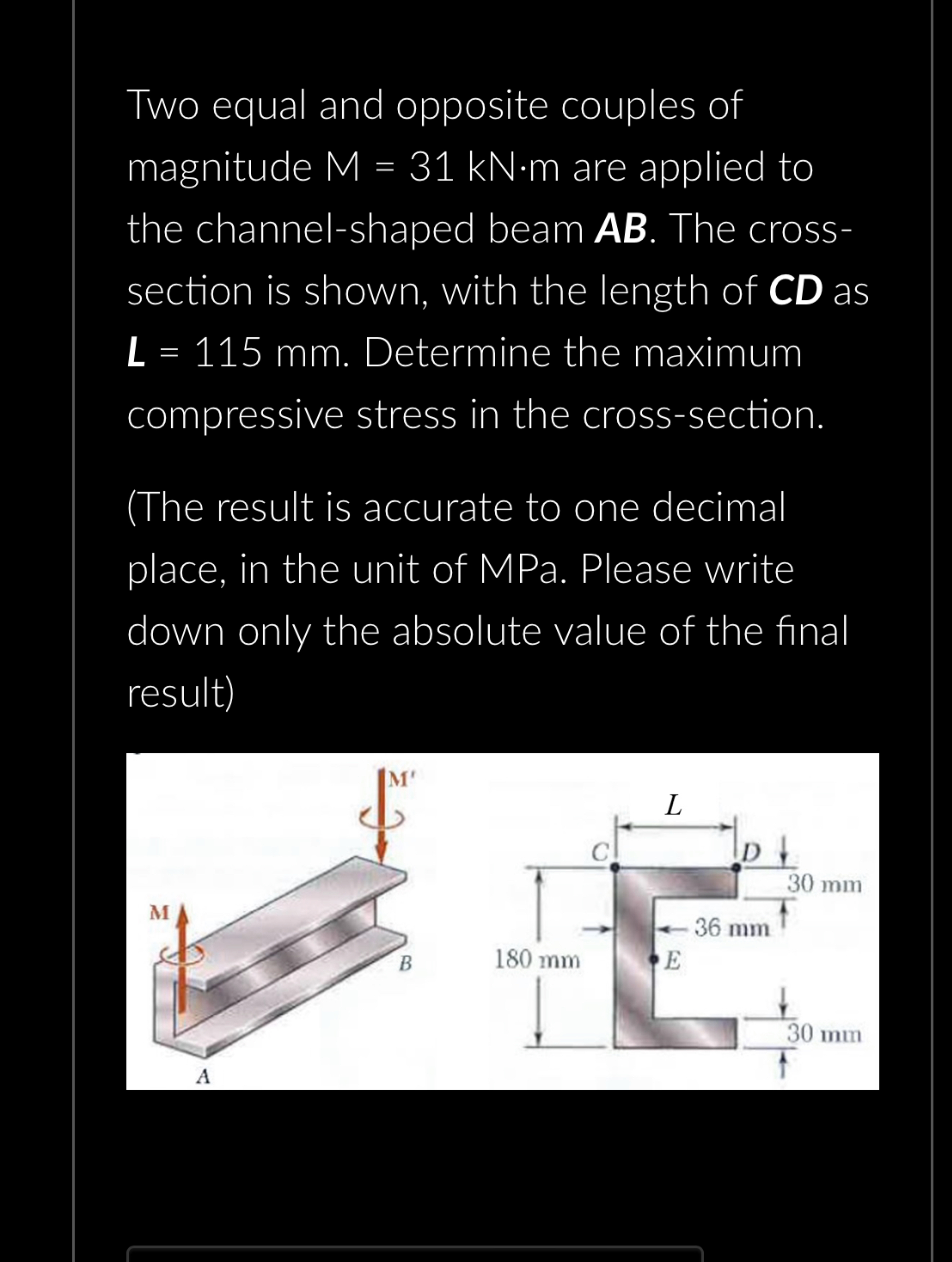 Two equal and opposite couples of magnitude M = 3