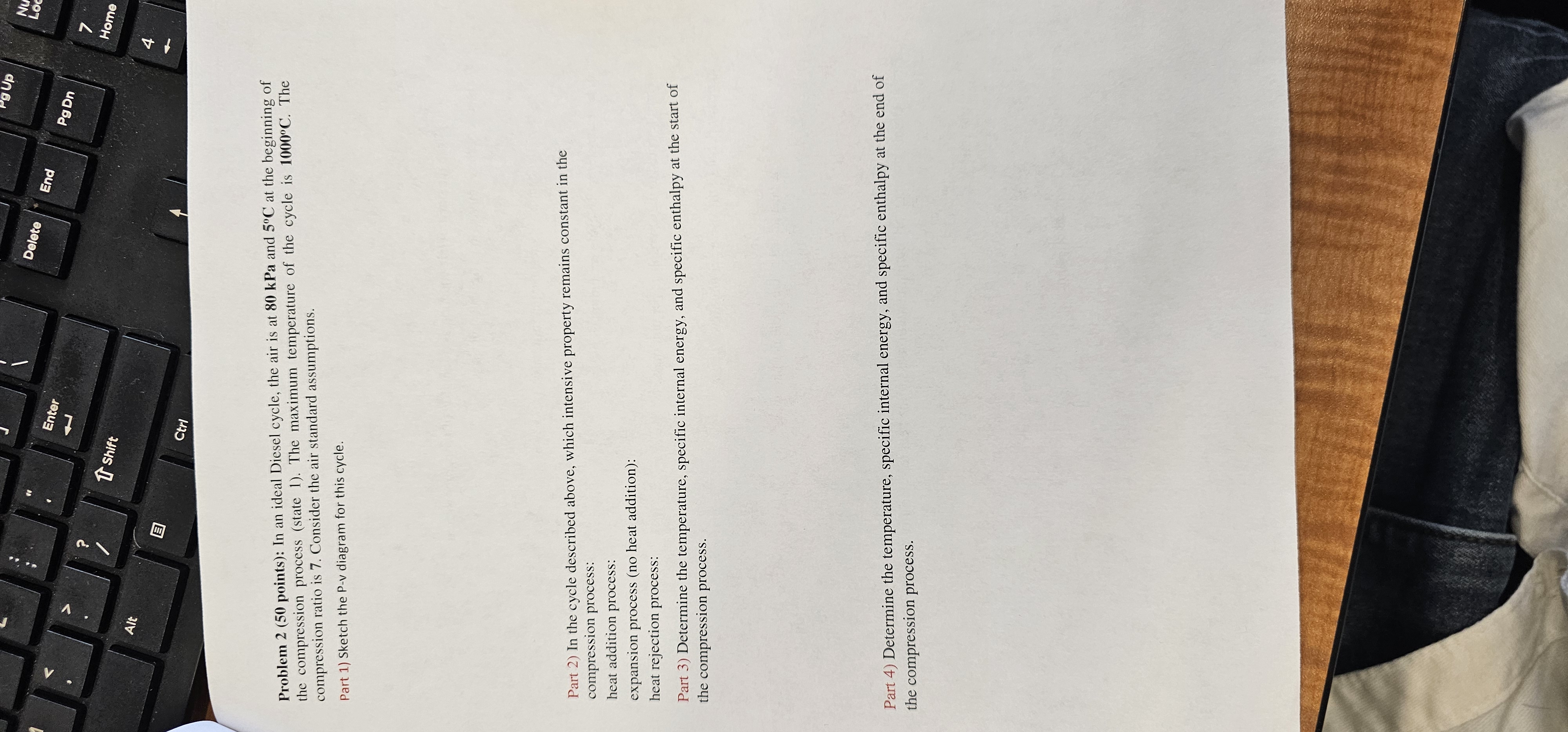 Problem 2 ( 5 0 points ) : In an ideal Diesel
