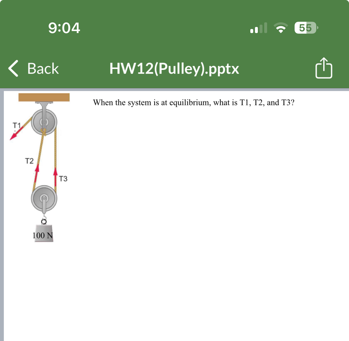 9 : 0 4 Back HW 1 2 ( Pulley ) . pptx 5 5 < Back