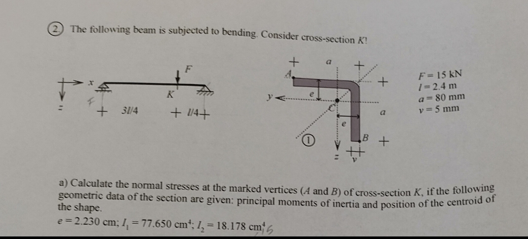 ( 2 . ) The following beam is subjected to