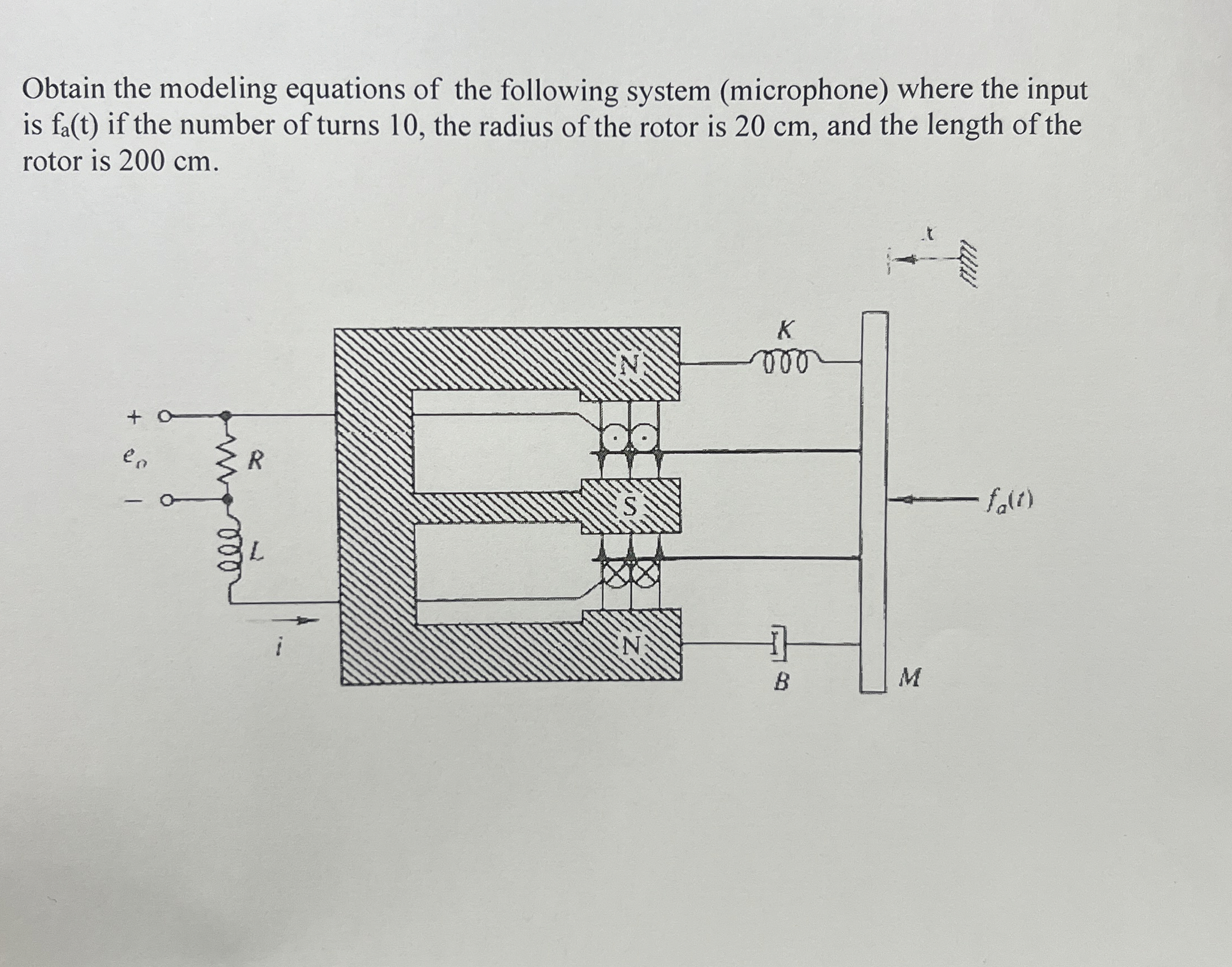 Obtain the modeling equations of the following