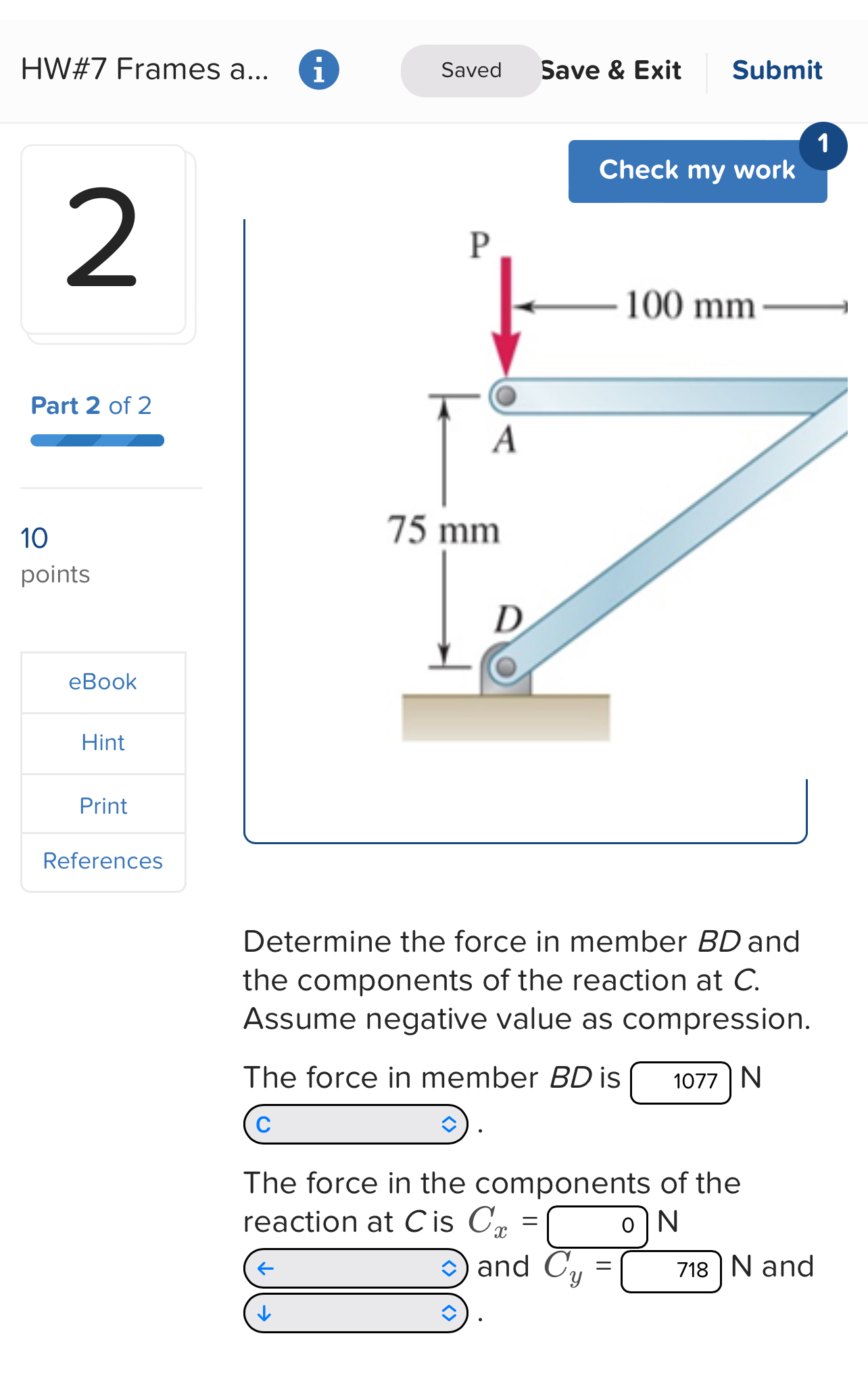 HW# 7 Frames a . . . i Saved Save & Exit Submit