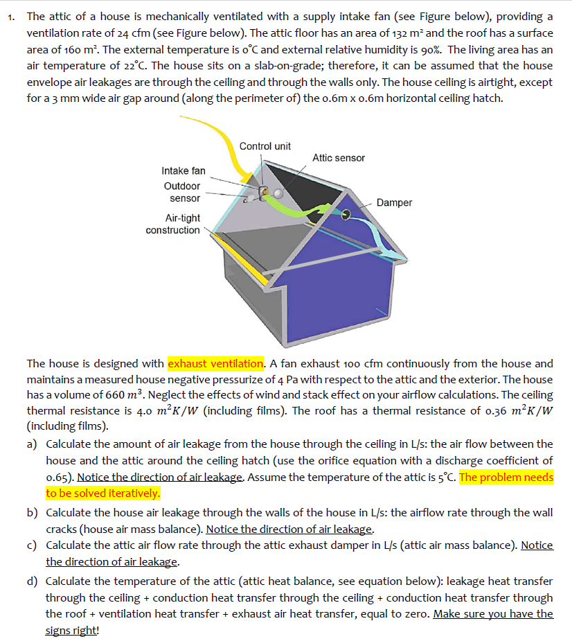 Show me the steps to solve 1 . The attic of a