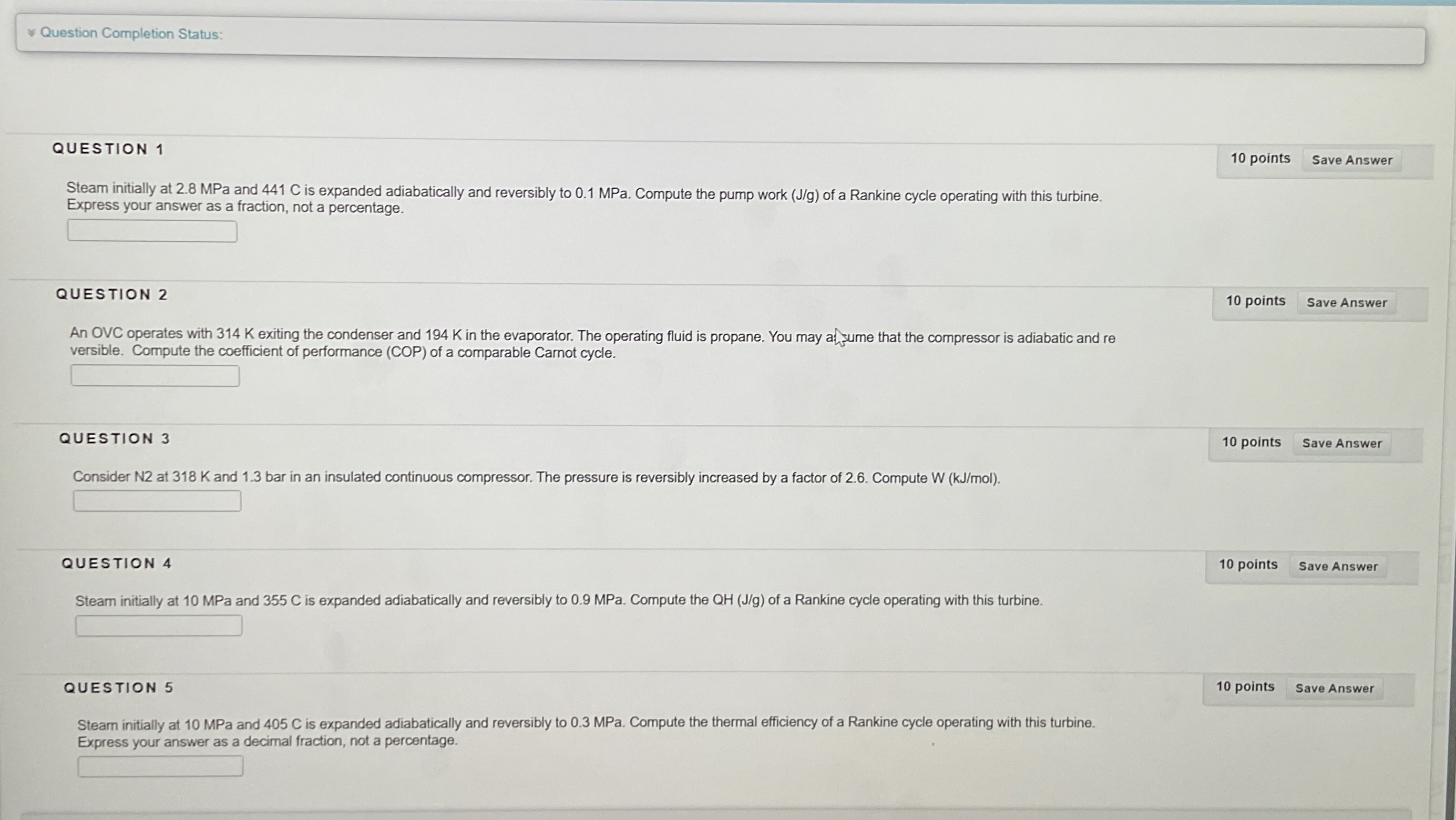 QUESTION 1 Steam initially at 2 . 8 MPa and 4 4 1