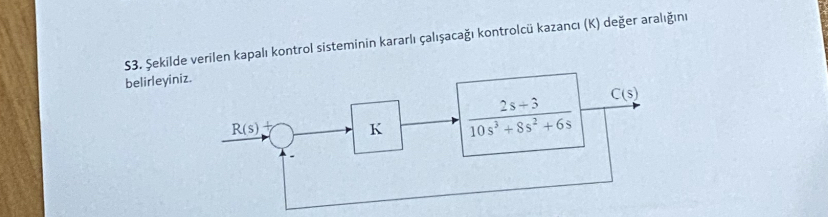 ekilde verilen kapal kontrol sisteminin kararl al