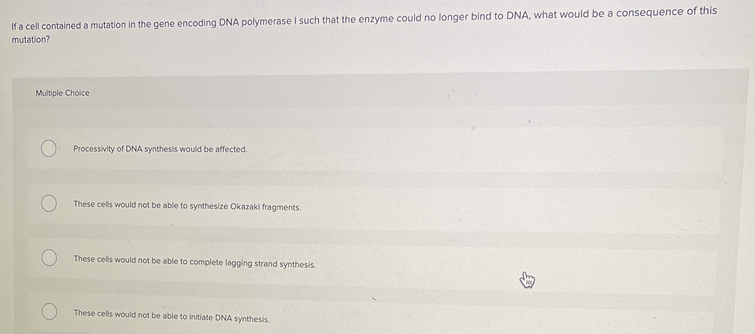 If a cell contained a mutation in the gene