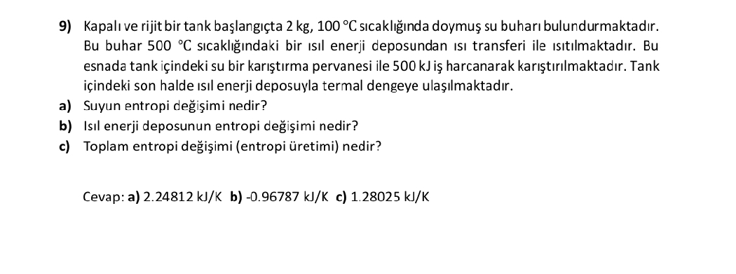 Kapal ve rijit bir tank ba lang ta 2 k g , 1 0 0