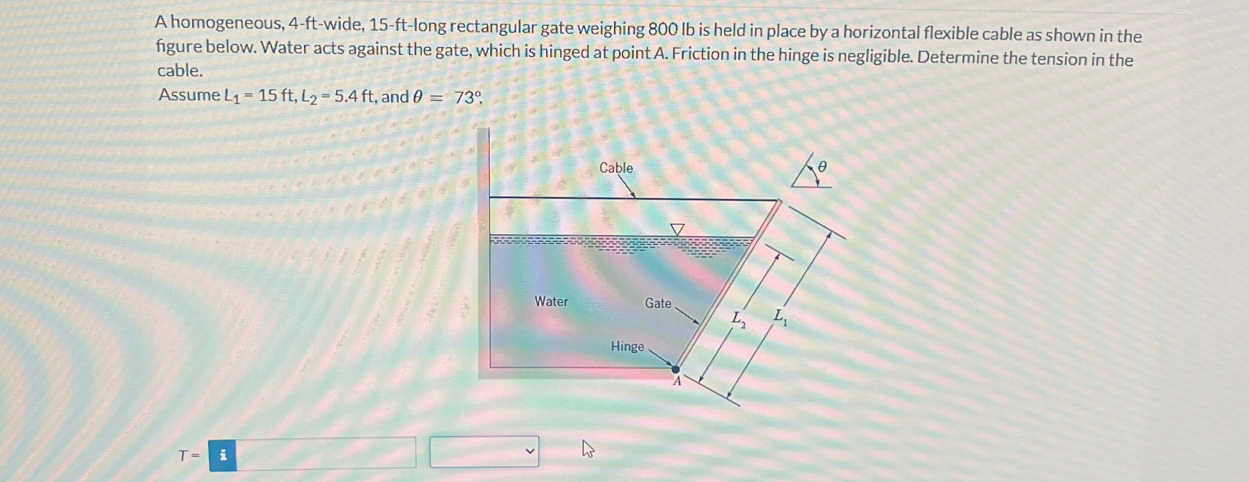 A homogeneous, 4 - ft - wide, 1 5 - ft - long