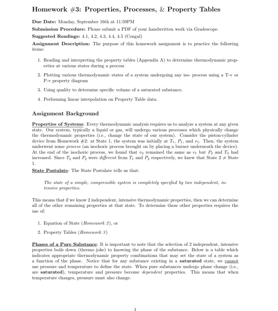 Homework # 3 : Properties, Processes, & Property