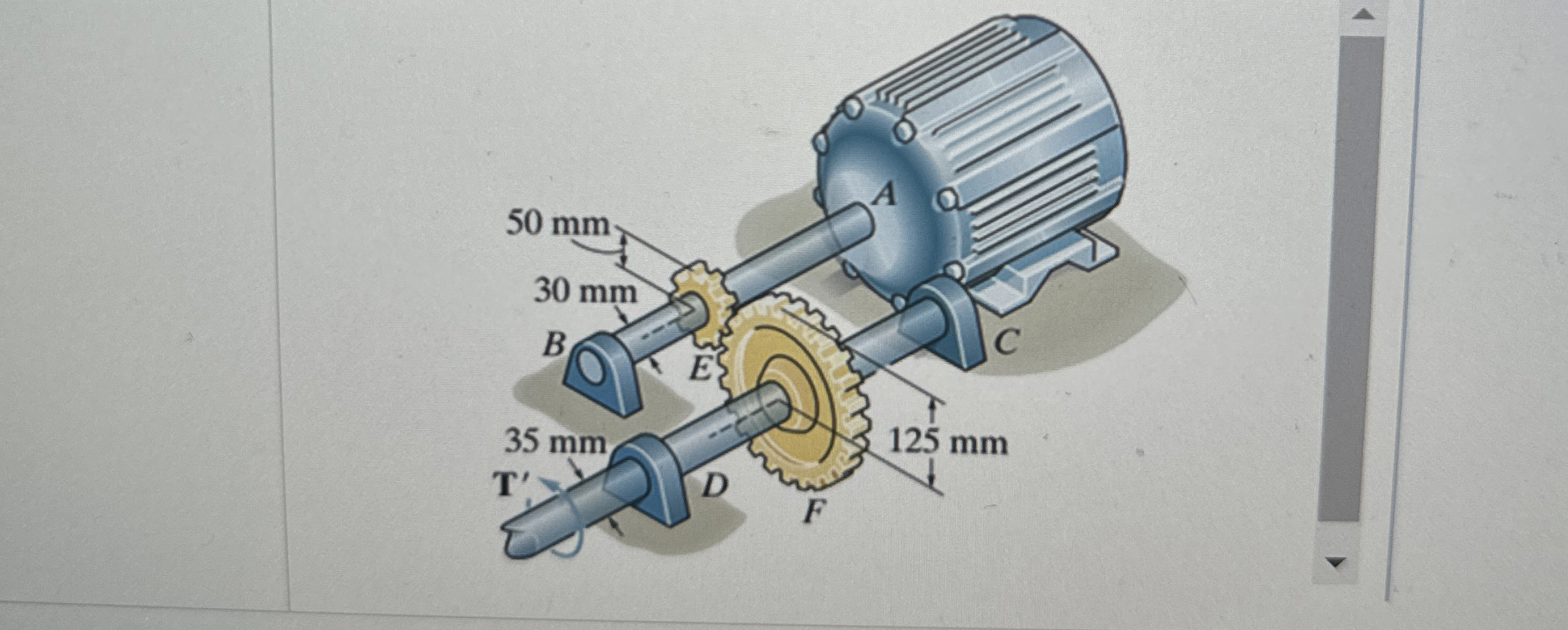 The applied torque on shaft C D is T ' = 2 5 N *