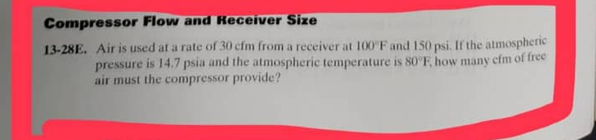 Compressor Flow and Keceiver Size 1 3 - 2 8 E .