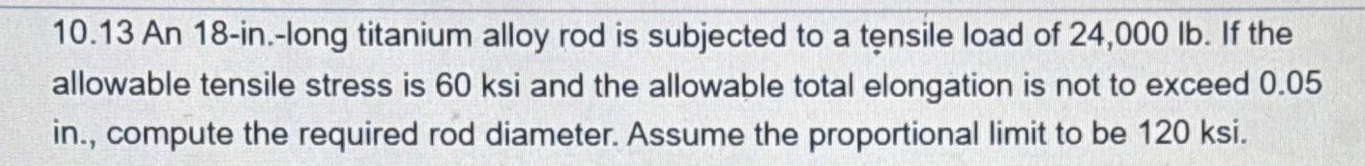 1 0 . 1 3 An 1 8 - in . - long titanium alloy rod