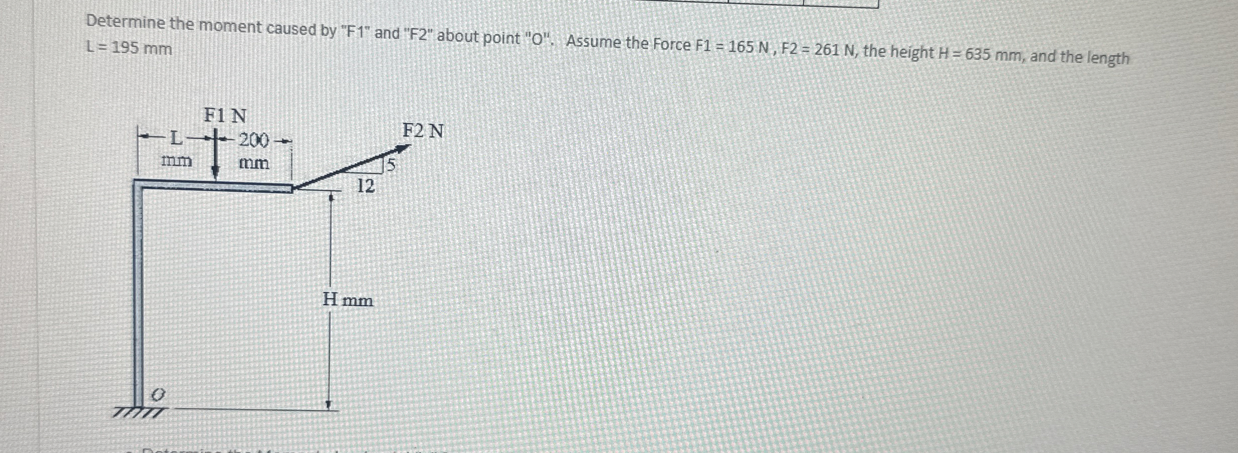 How to solve Determine the moment caused by " F 1