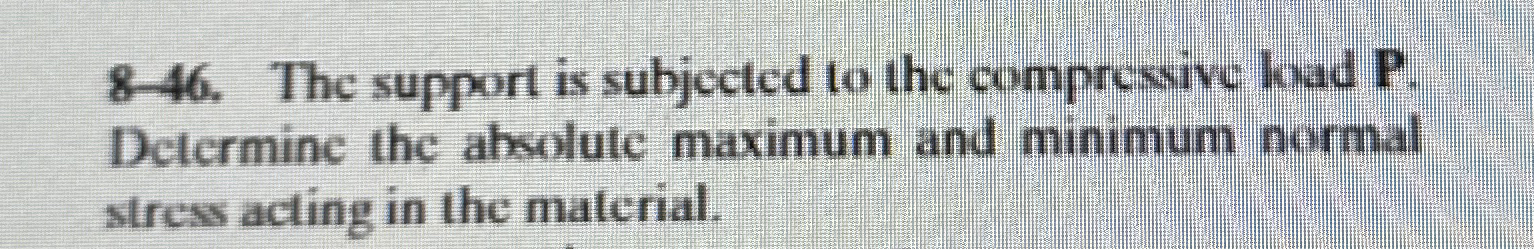 8 - 4 6 . The support is subjected to the