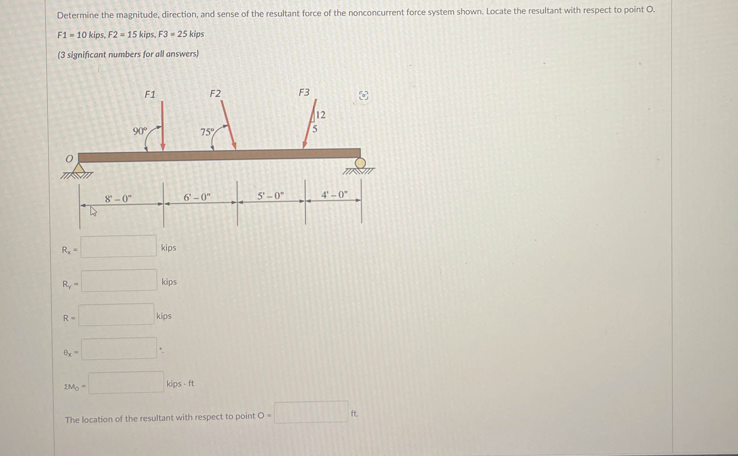 Determine the magnitude, direction, and sense of