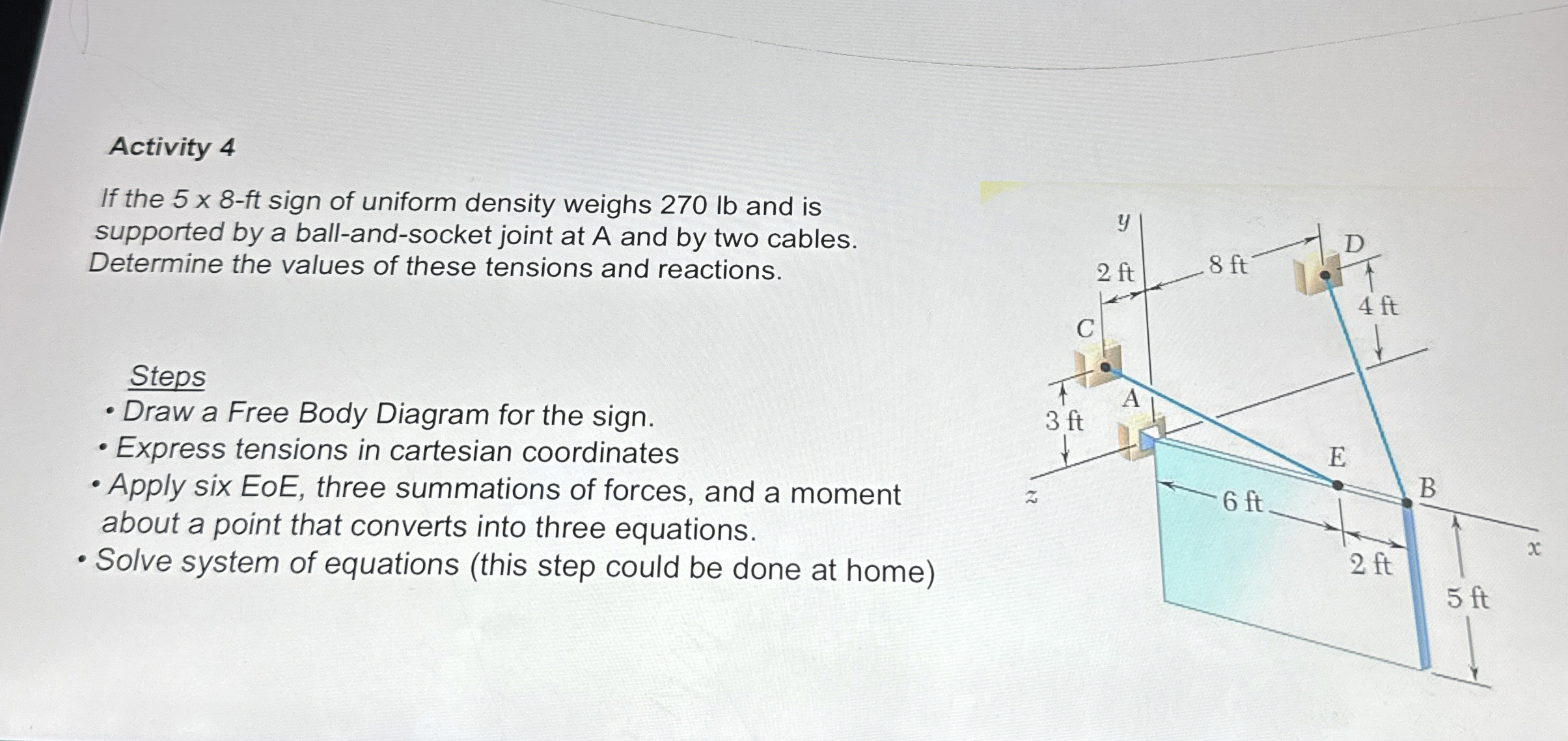 Activity 4 If the 5 8 - ft sign of uniform