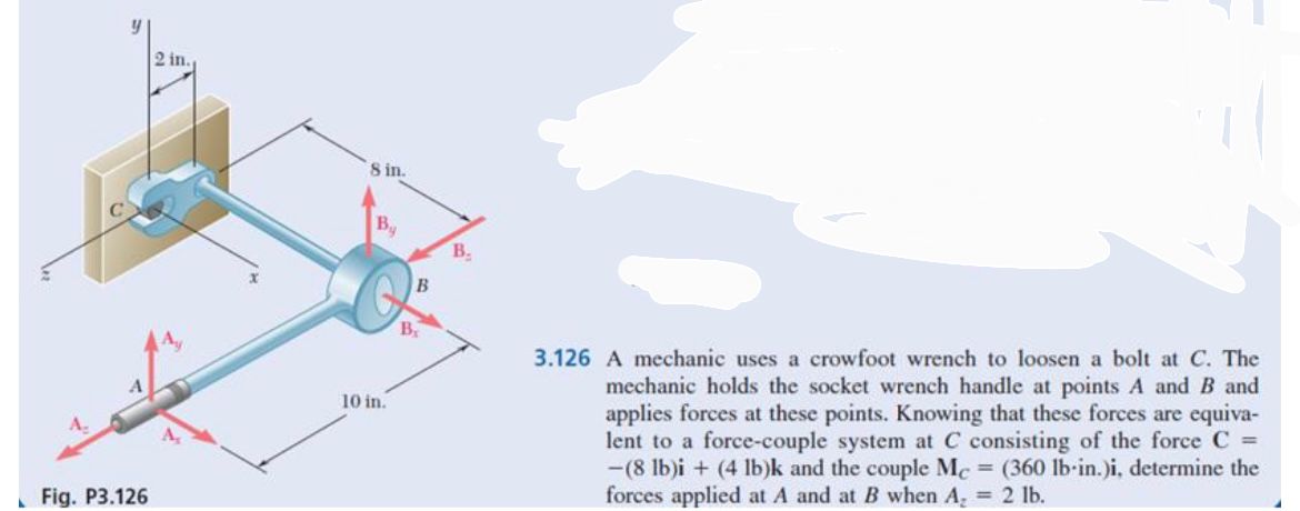 Fig. P 3 . 1 2 6 3 . 1 2 6 A mechanic uses a