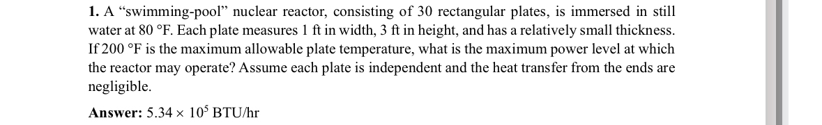 A "swimming - pool" nuclear reactor, consisting