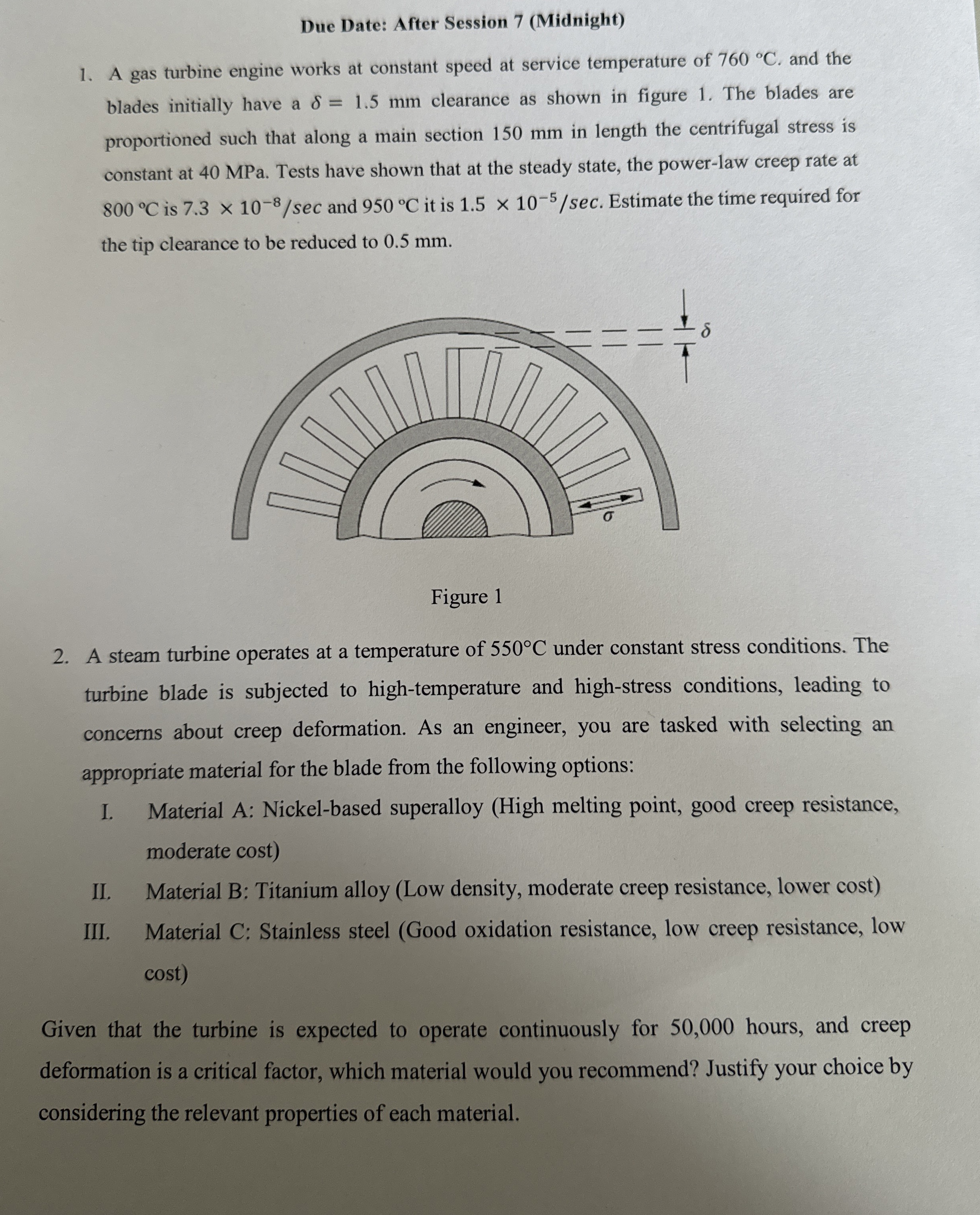 Due Date: After Session 7 ( Midnight ) A gas