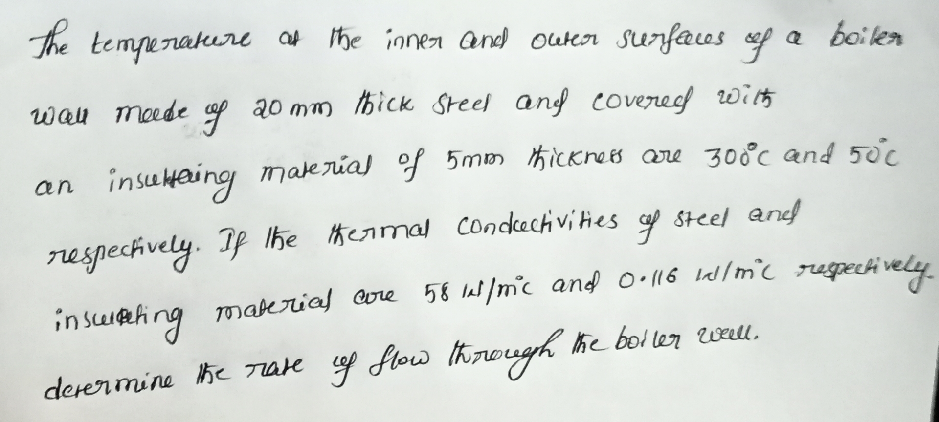 1 . The temperature at the inner and outer