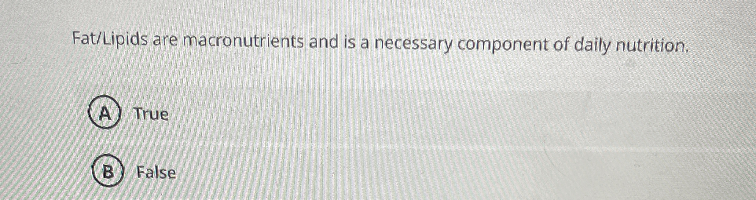 Fat / Lipids are macronutrients and is a