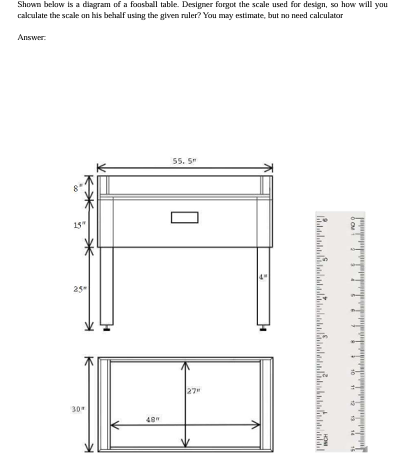 Shown below is a diagram of a foushall table.