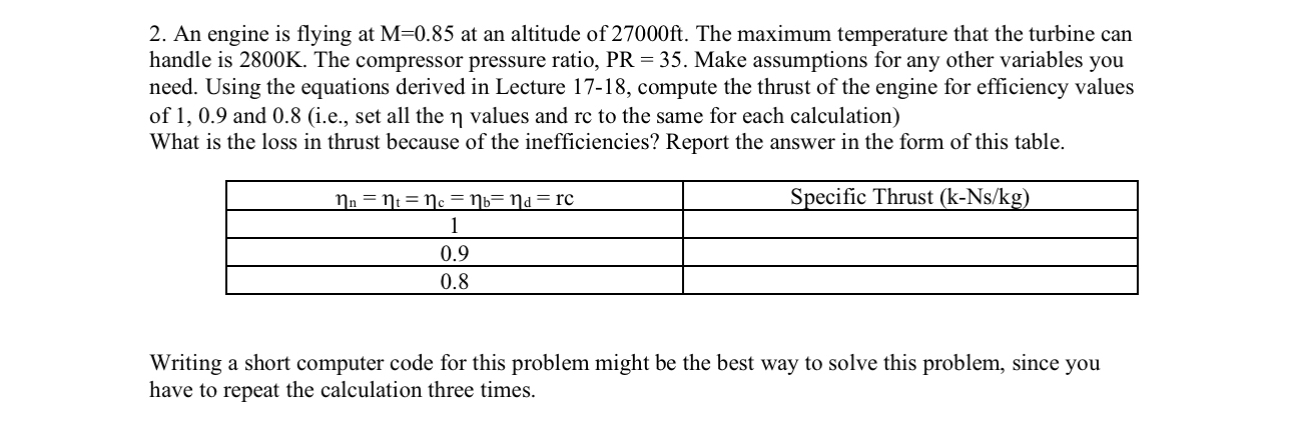 An engine is flying at M = 0 . 8 5 at an altitude