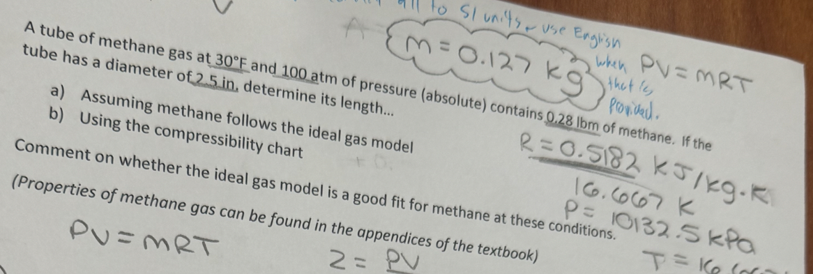 m = 0 . 1 2 7 k g g 2 when P V = M R T tube has a