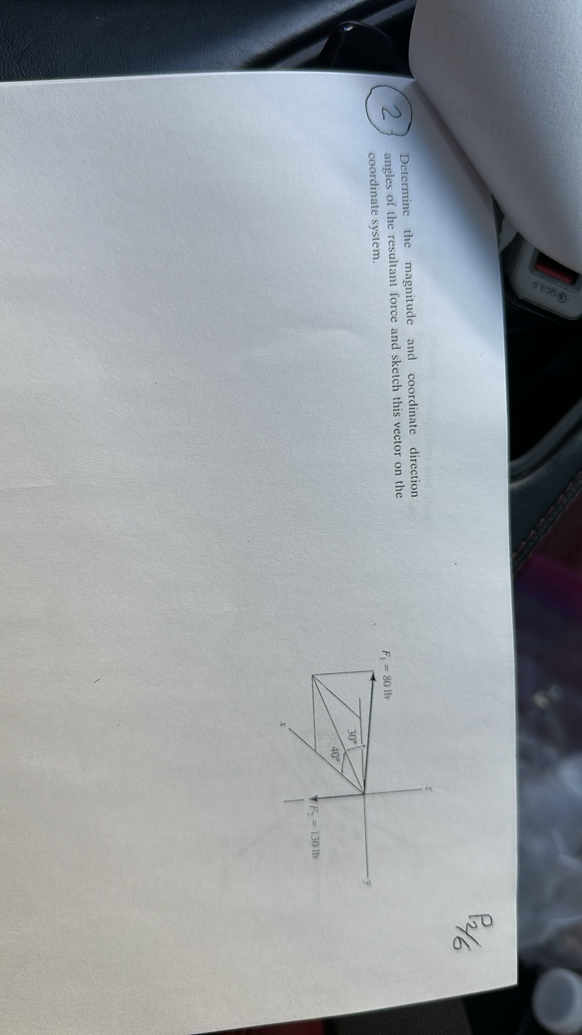 2 Determine the magnitude and coordinate