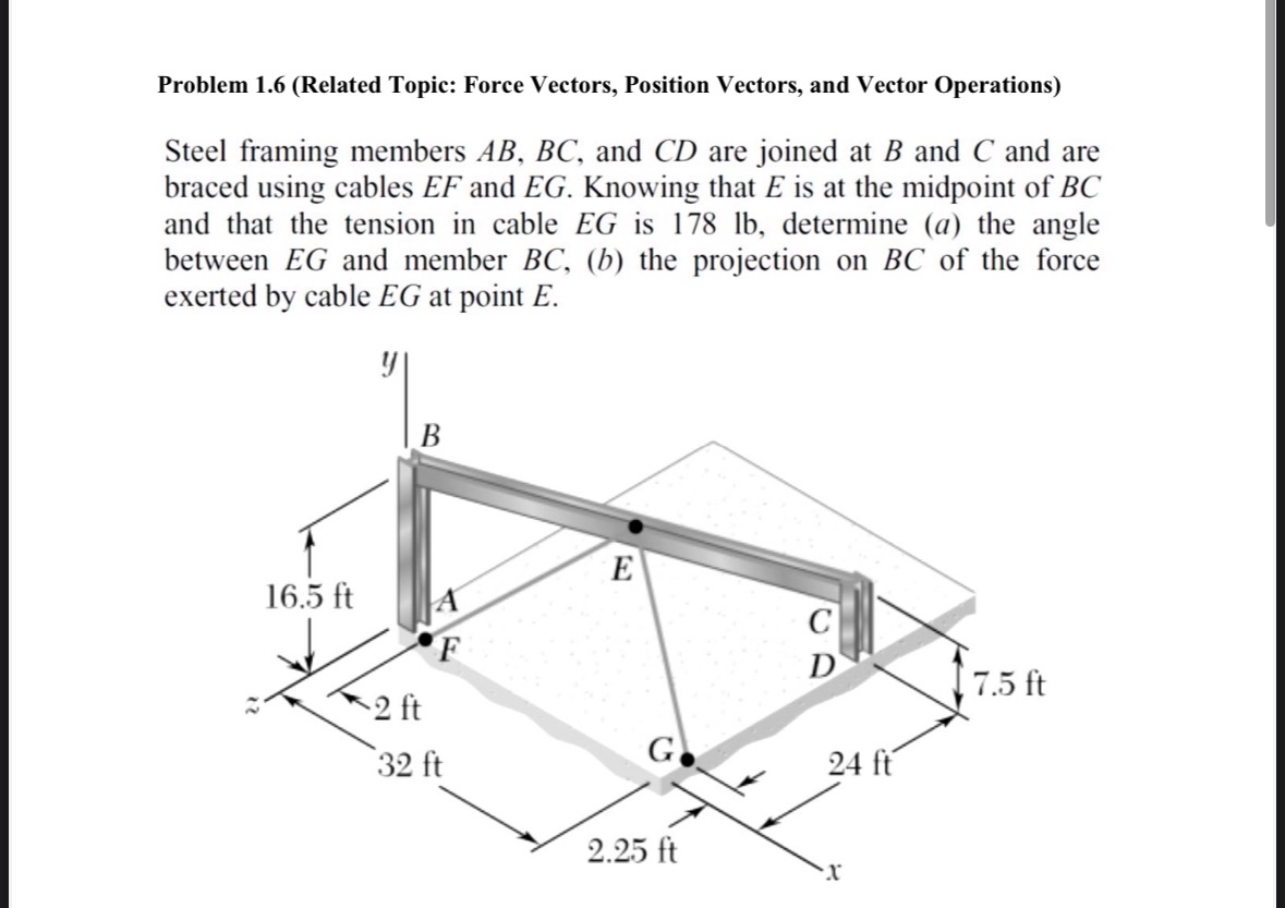 Problem 1 . 6 ( Related Topic: Force Vectors,
