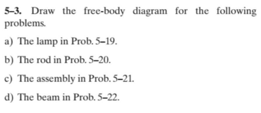 5 - 3 . Draw the free - body diagram for the