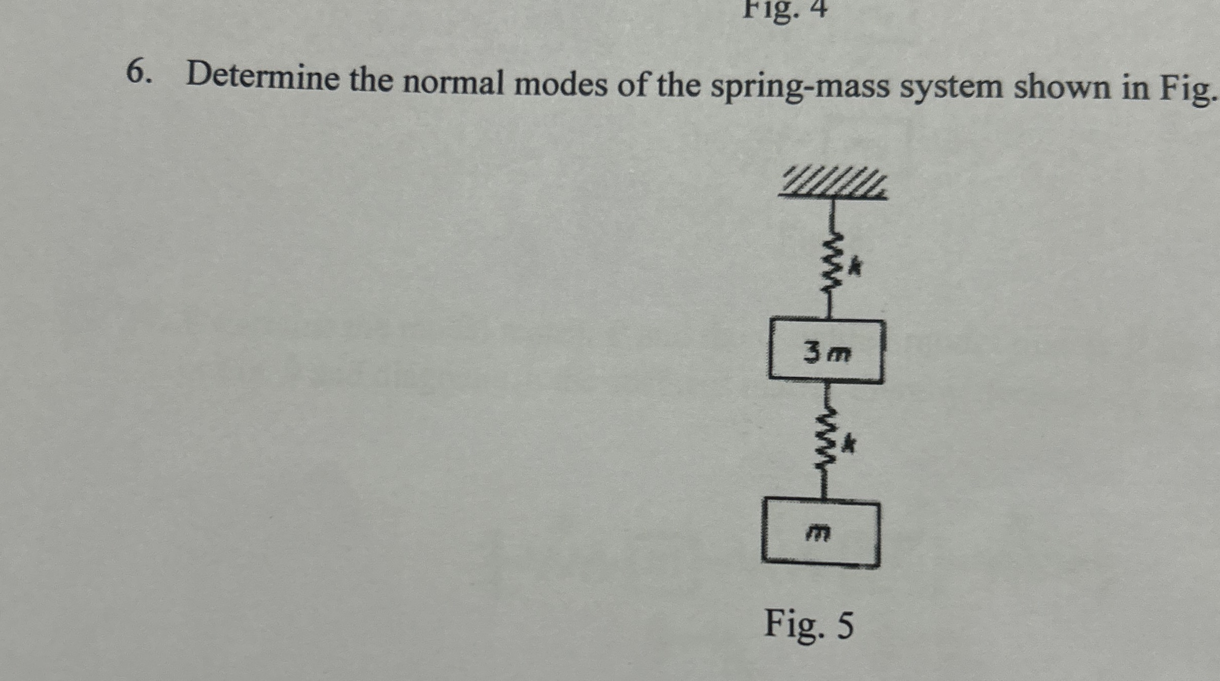 Determine the normal modes of the spring - mass