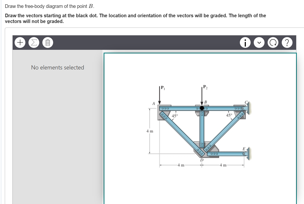 Draw the free - body diagram of the point B .