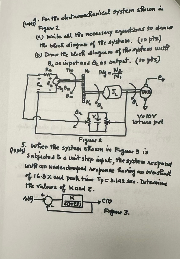 ( 2 4 | | 4 . For the electromechanical system