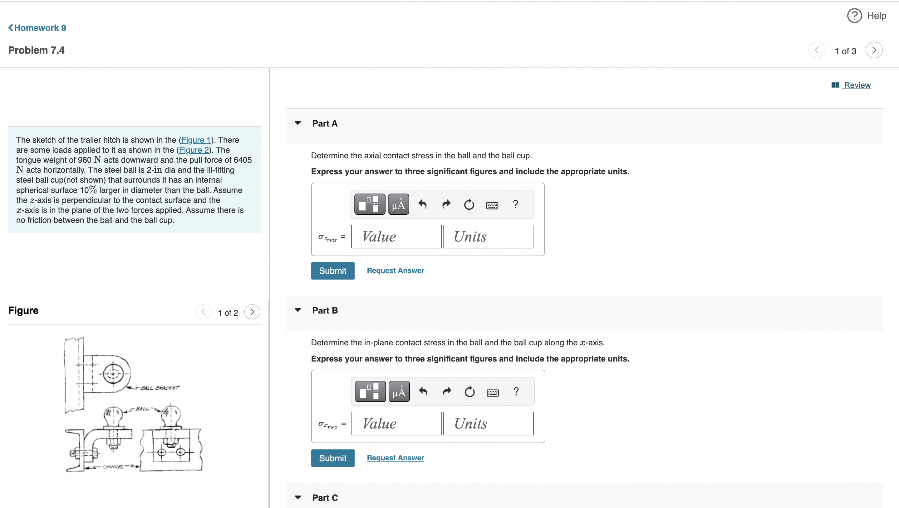 Problem 7 . 4 Part C Determine the in - plane
