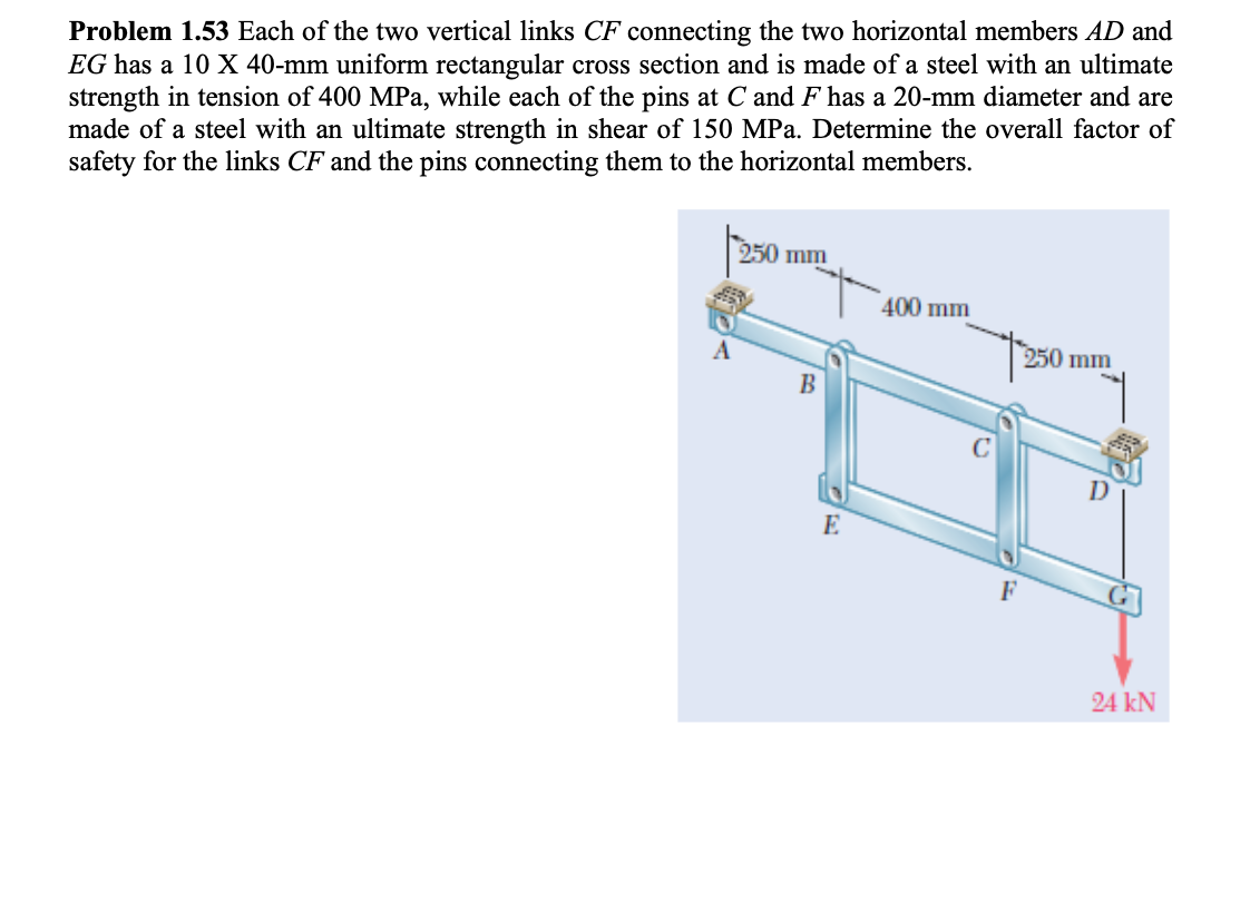 Problem 1 . 5 3 Each of the two vertical links C