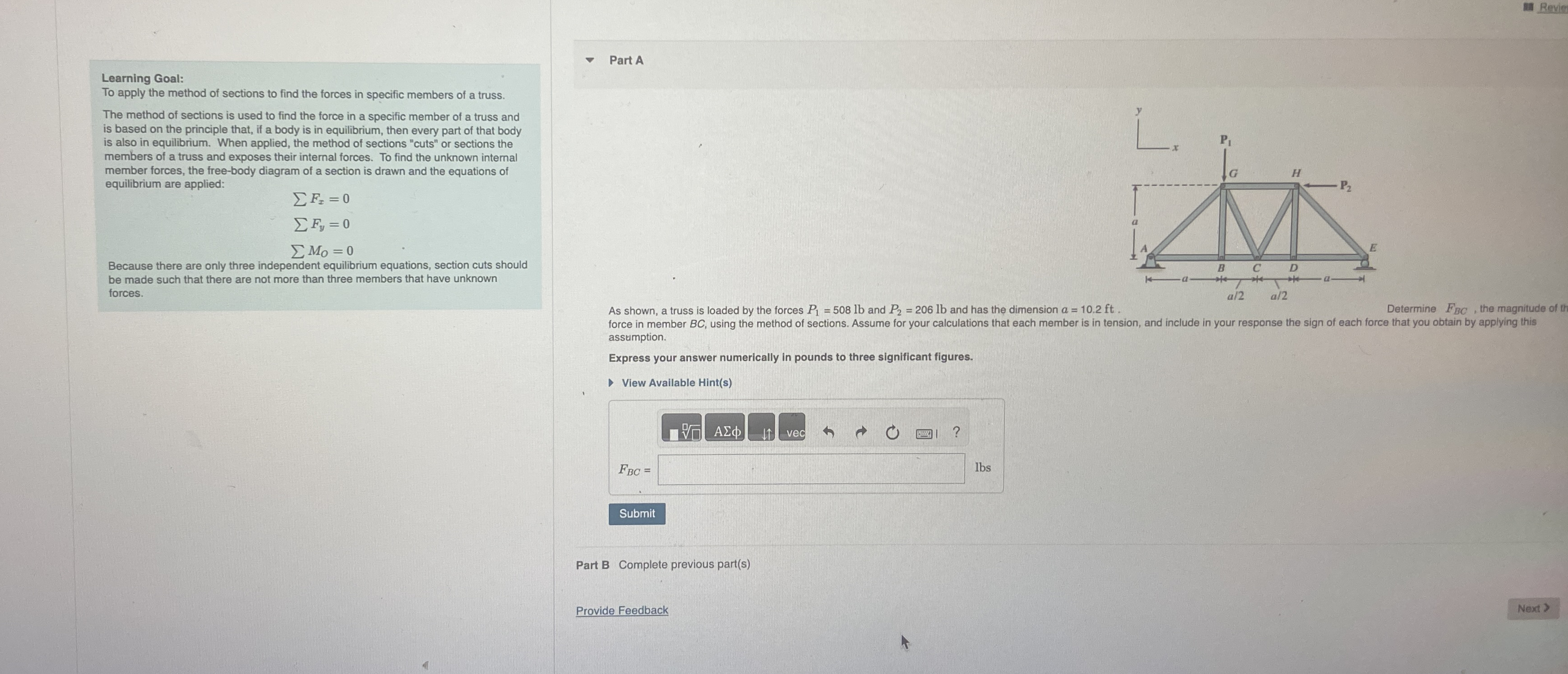 Revie Learning Goal: To apply the method of