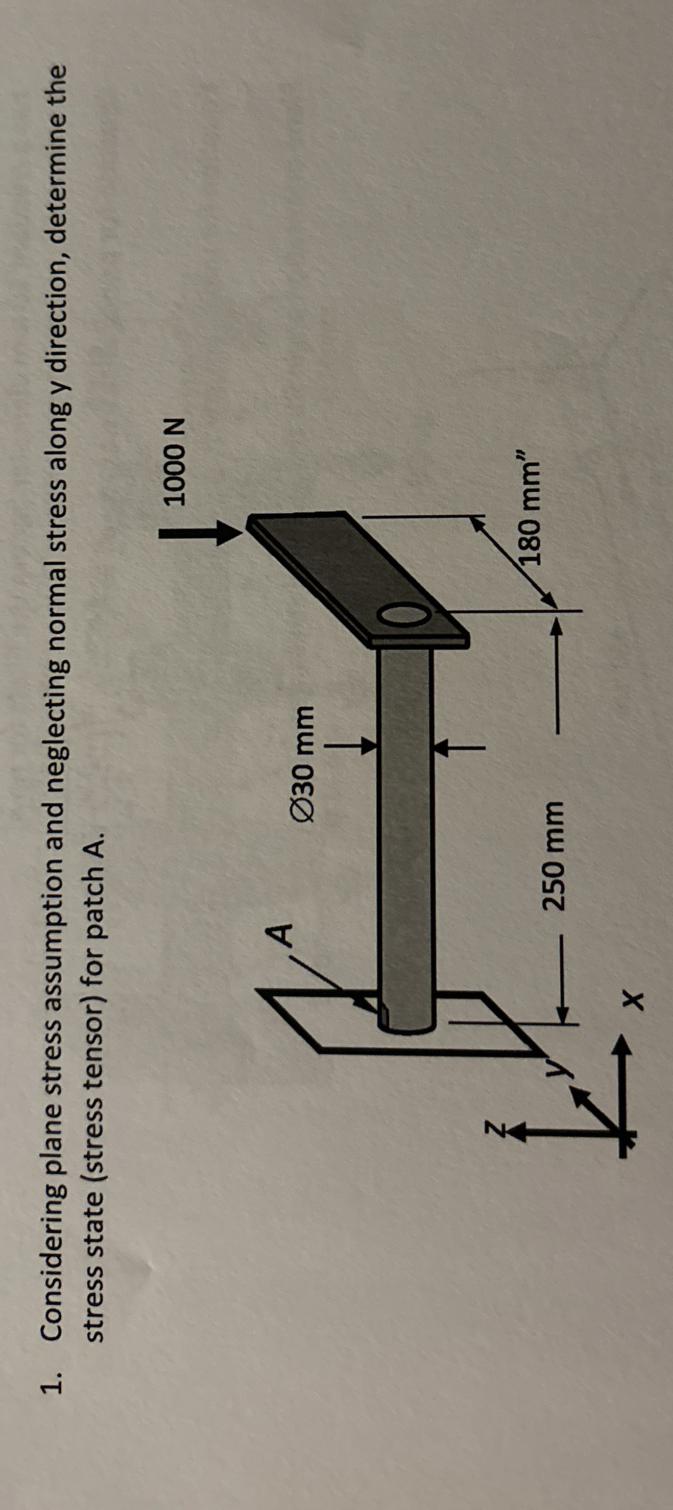 Considering plane stress assumption and
