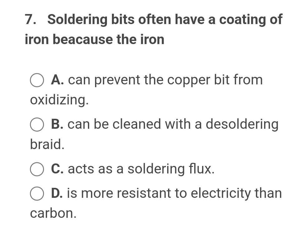 Soldering bits often have a coating of iron