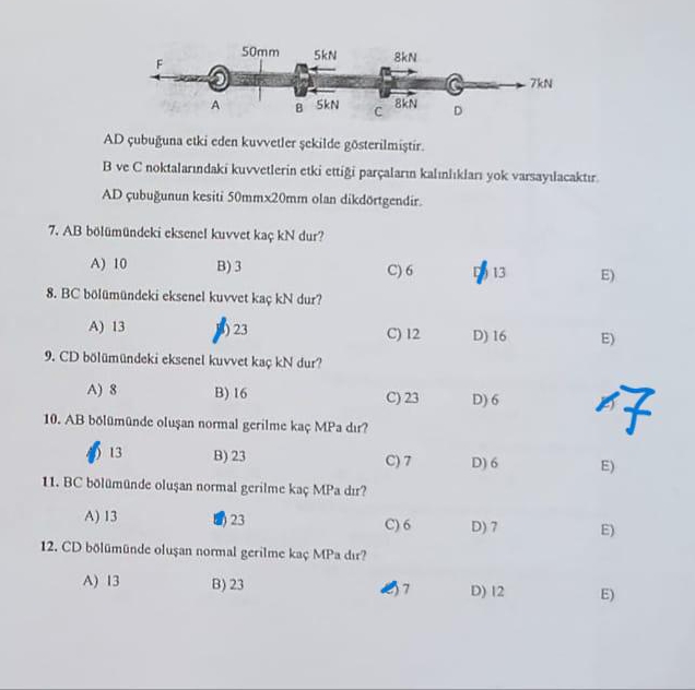 AD ubuguna etki eden kuvveller ekilde