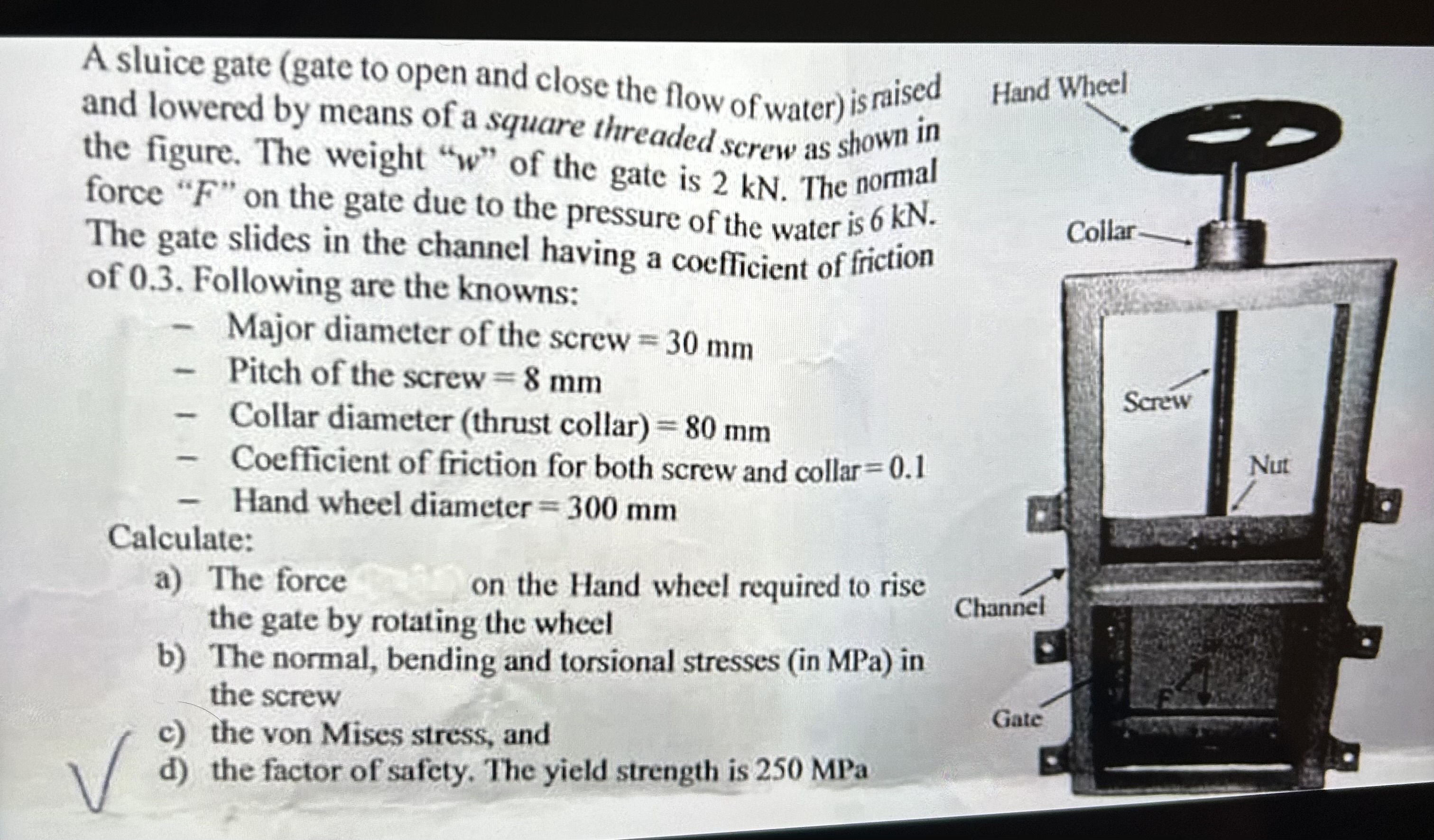 A sluice gate ( gate to open and close the flow