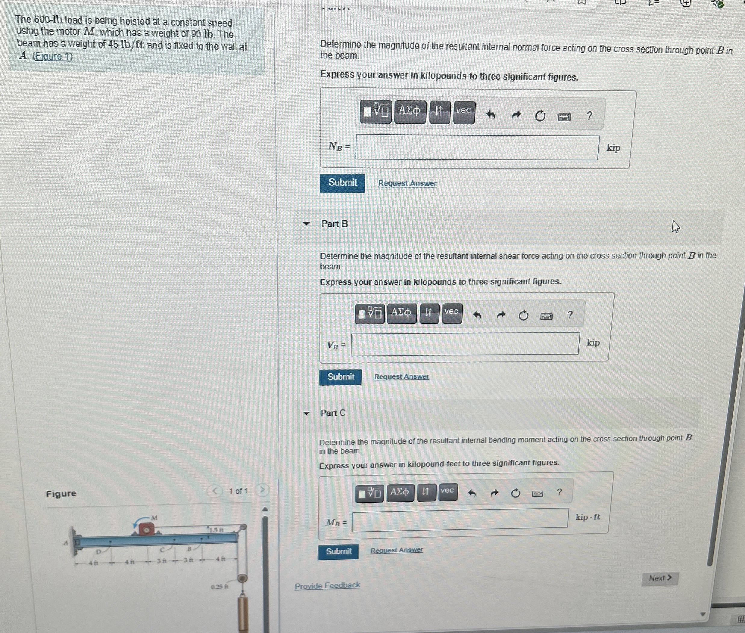 The 6 0 0 - lb load is being hoisted at a