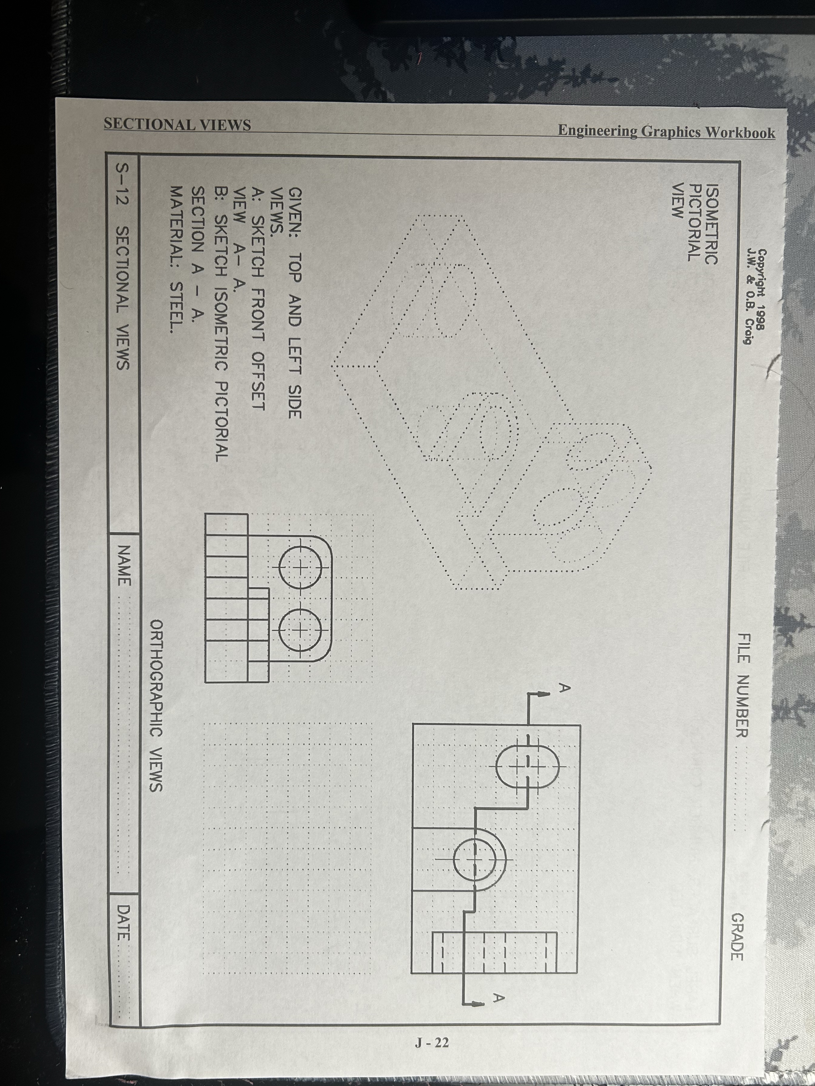 SECTIONAL VIEWS Engineering Graphics Workbook