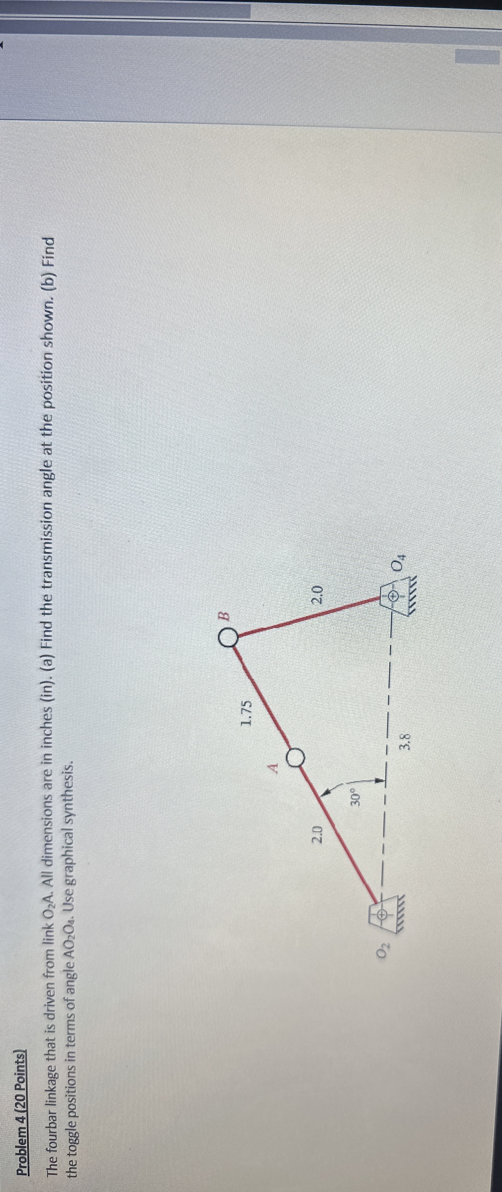 The fourbar linkage that is driven from link O 2