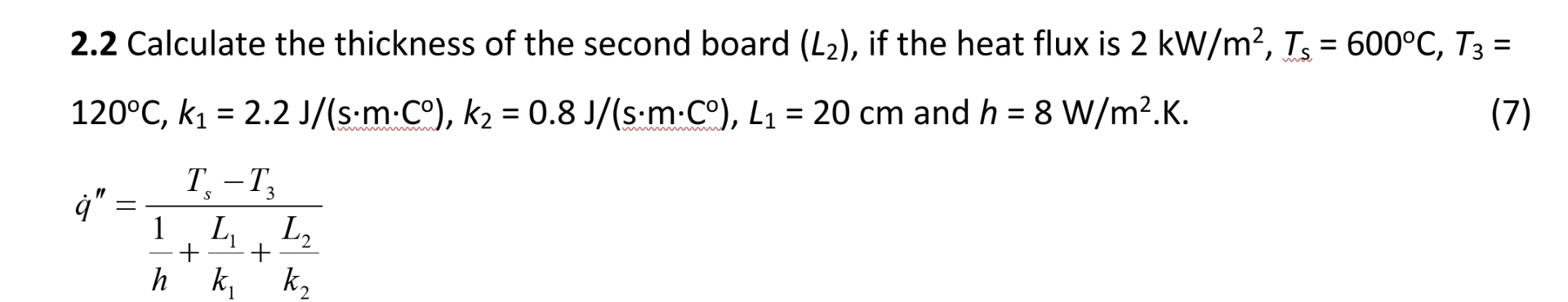 2 . 2 Calculate the thickness of the second board